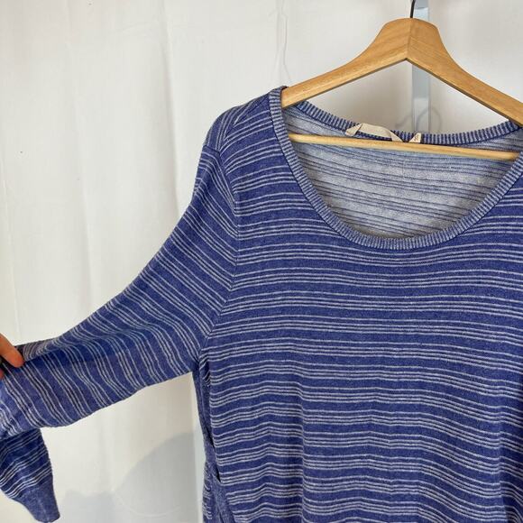 SOFT SURROUNDINGS Womens Large L With a Twist Sweater Blue White Striped 2CV51 - Picture 4 of 6